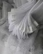 Fehér jacquard voile kész függöny faleveles mintával - Függöny Outlet Szőnyegház