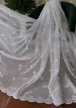 Fehér jacquard voile kész függöny faleveles mintával - Függöny Outlet Szőnyegház