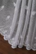 Fehér jacquard voile kész függöny faleveles mintával - Függöny Outlet Szőnyegház