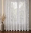 Függöny méteráru Verona fehér Havas virág 250cm magas Fehér