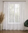 Függöny méteráru Verona fehér toll mintás 250cm magas Fehér