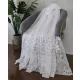 Fehér jacquard voile kész függöny szirom mintával - Függöny Outlet Szőnyegház