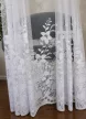 Fehér jacquard voile kész függöny szirom mintával - Függöny Outlet Szőnyegház