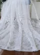 Fehér jacquard voile kész függöny szirom mintával - Függöny Outlet Szőnyegház