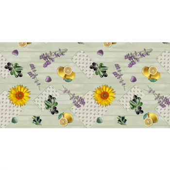 Viaszos vászon méterben 140cm széles olivás citrom zöld