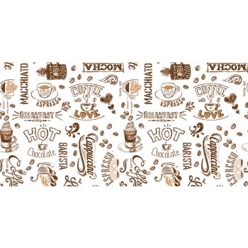 Viaszos vászon méterben 140cm széles Coffe Love 