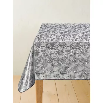   Viaszos vászon méterben 140cm széles Lux apró leveles ezüst