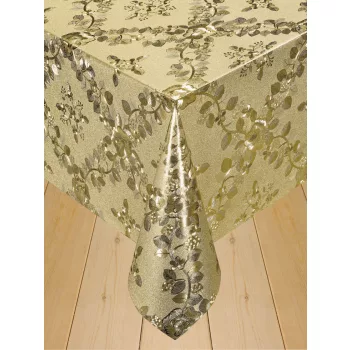  Viaszos vászon méterben 140cm széles Lux arany  futó virág