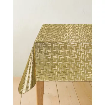 Viaszos vászon méterben 140cm széles Lux arany labirint