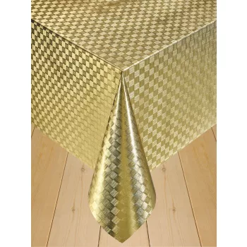 Viaszos vászon méterben 140cm széles Lux arany kockás