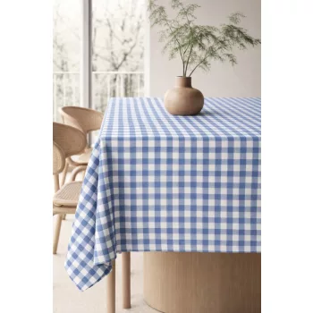 Viaszos vászon méterben 140cm kockás Troya Kék