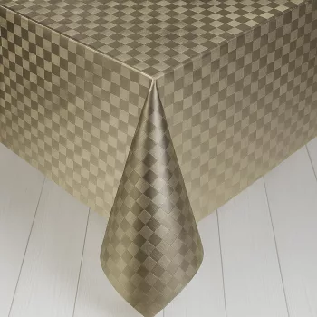 Viaszos vászon méterben 140cm széles Lux bronz kockás