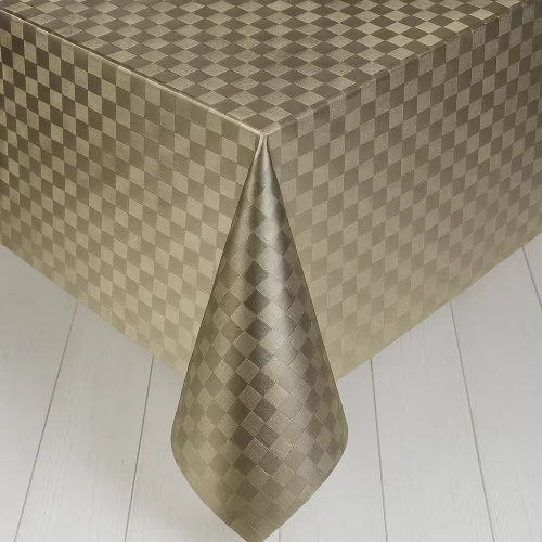 Viaszos vászon méterben 140cm széles Lux bronz kockás