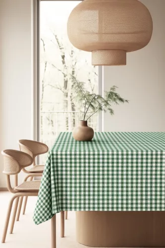 Viaszos vászon méterben 140cm kockás Zöld