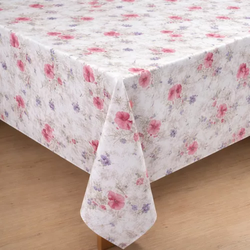 Viaszos vászon méterben 140cm széles Púder Pipacsos Troy