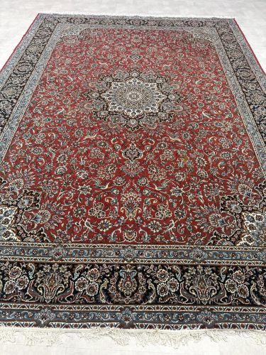 Vintage Perzsa szőnyeg (20)  Kashan Bordó -Kék 300x400cm