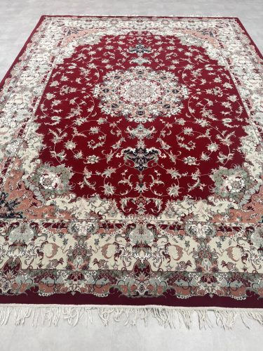 Vintage Perzsa szőnyeg (26) Tabriz Bordó-Krém 300x400cm