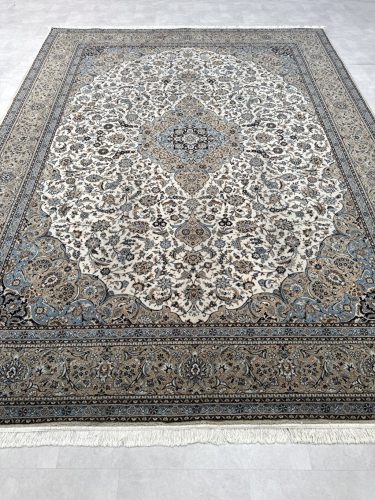 Vintage Perzsa szőnyeg (28) Nain Krém-Kék 300x400cm