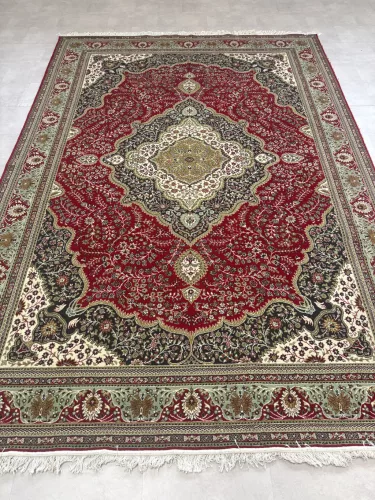 Vintage Perzsa szőnyeg (42) Kashan Bézs Piros 250x350cm
