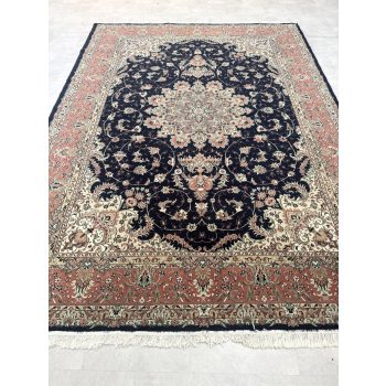   Vintage Perzsa szőnyeg (43) Tebriz  Fekete-Púder  250x350cm