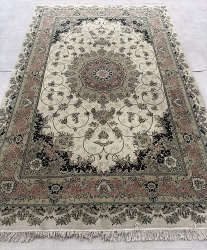 Vintage Perzsa szőnyeg (57) Tabriz Zöldes-Púder 200x300cm