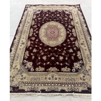 Vintage Perzsa szőnyeg (63) Kashan Új bordós 200x300cm