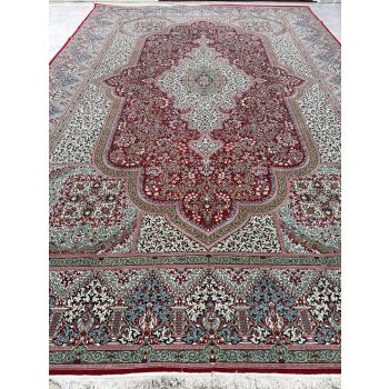 Vintage ÓRIÁS Perzsa szőnyeg Kerman Bordó 600x400cm