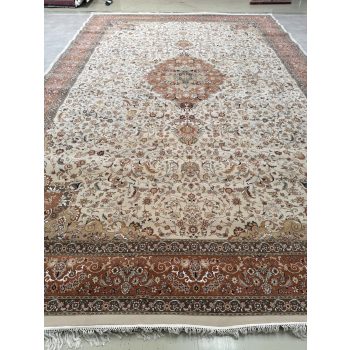   Vintage ÓRIÁS Perzsa szőnyeg Tebriz Krém-Barack 600x400cm