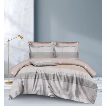 Ágyneműhuzat William szürke kockás 6 részes