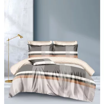 Ágyneműhuzat William szürke narancs csíkos 3 részes