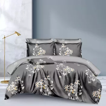 Agyneműhuzat Yenefer szürke japán virágos 