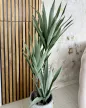 Műnövény Yuca pálma Élethű Zöld 120-130cm magas Fekete Vázával