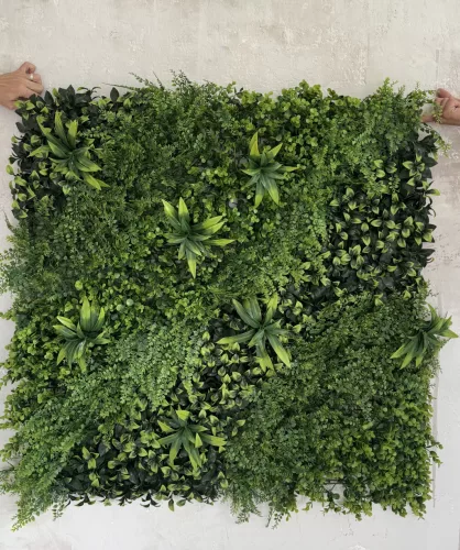 Zöldfal Trópusi  Növényekkel  Extra Dús Teljes Zöld 100x100cm