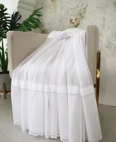 Kész függöny Luxor fehér FEHÉR minta 300x160cm AKCIÓS