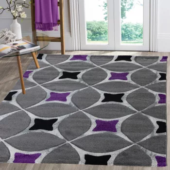   Modern szőnyeg Carneval 1207 (D.Grey-Purple) 60x220cm Lila-Szürke AKCIÓS