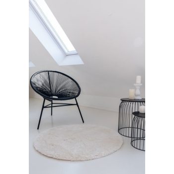 Shaggy szőnyeg Super plüss (White) Kerek 