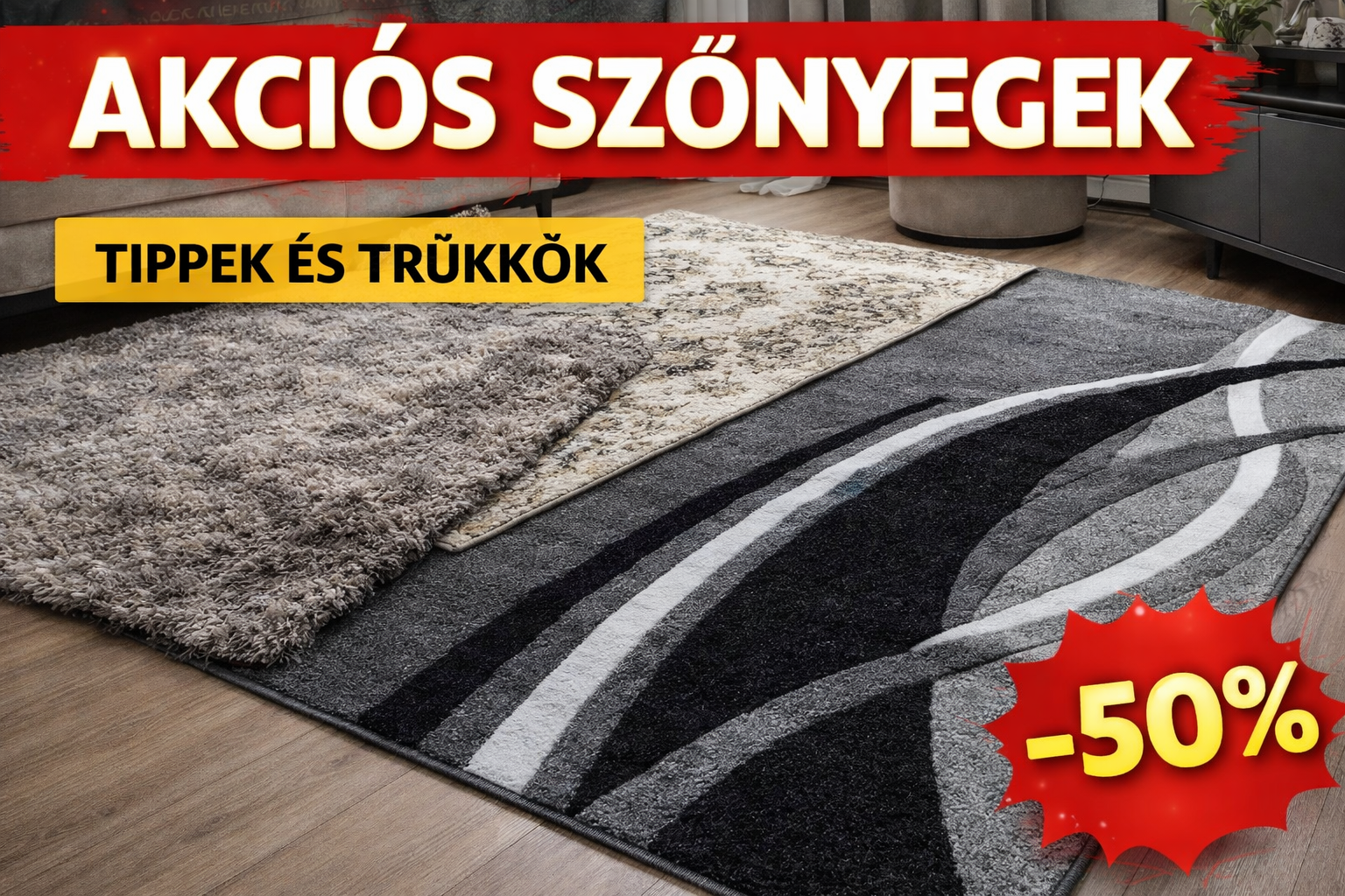 Akciós szőnyegek akár -50% – Hol érdemes vásárolni 2026-ban?
