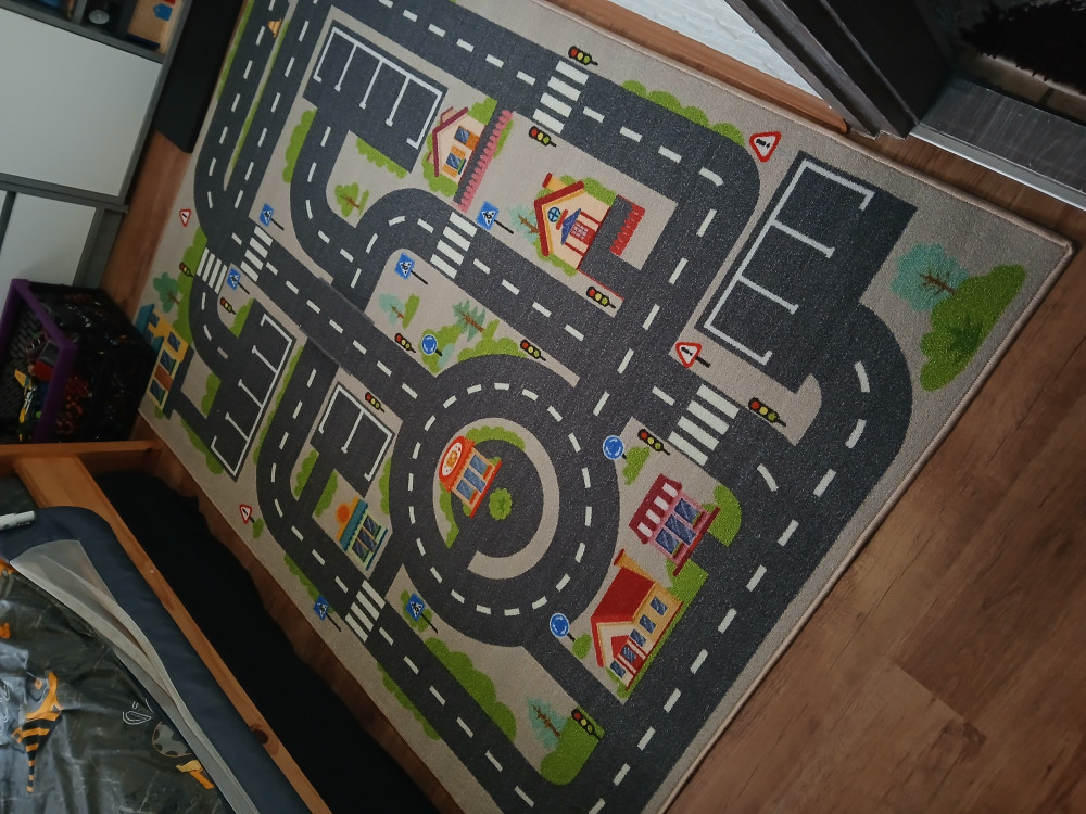 Gyerek szőnyeg Bézs Autópályás 160x245cm
