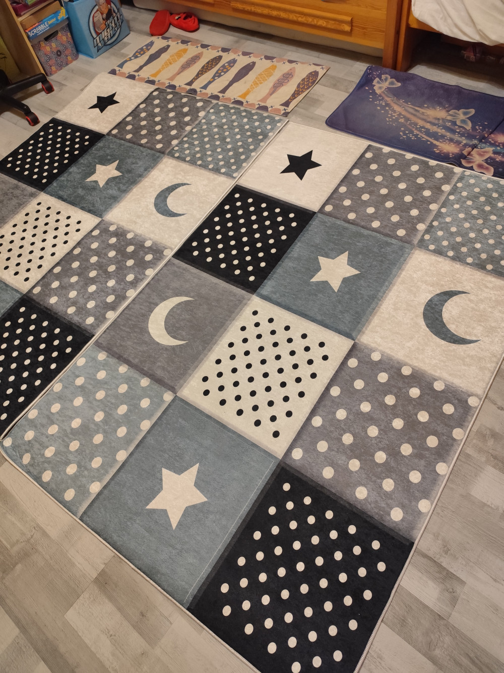   Gyerek szőnyeg Narnia Türkiz zöld szürke csillagos 120X180cm
