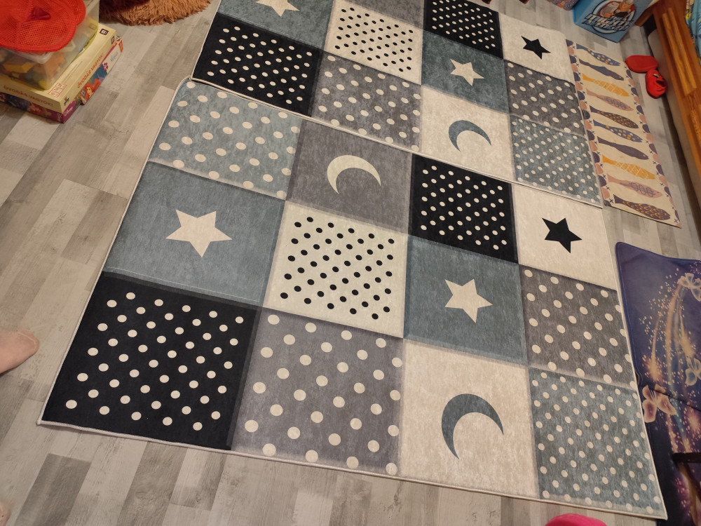   Gyerek szőnyeg Narnia Türkiz zöld szürke csillagos 120X180cm
