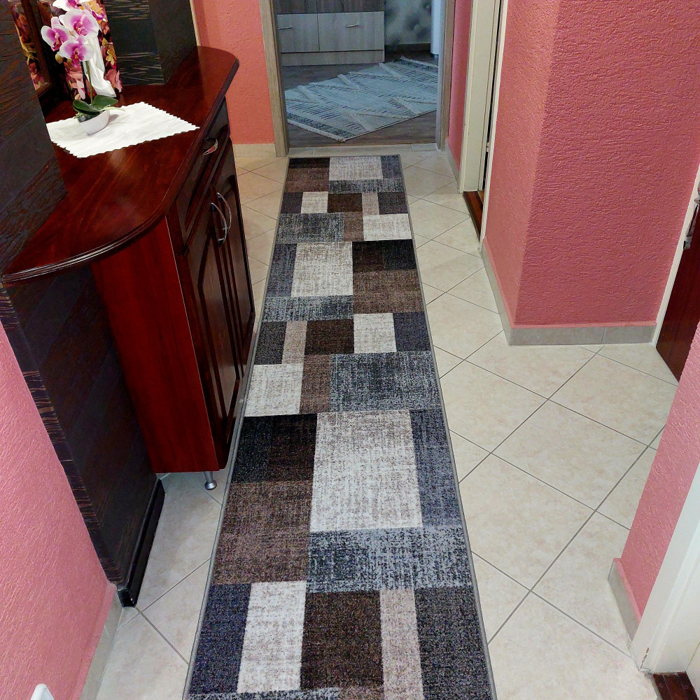   Futószőnyeg Patchwork minta 67cm széles méteráru Bézs-Szürke
