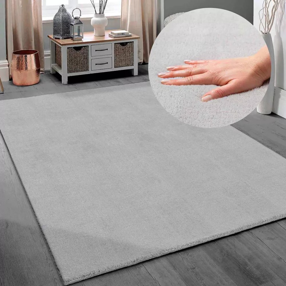   Modern szőnyeg Palm Plüss (Antracit) 200x280cm Sötét Szürke
