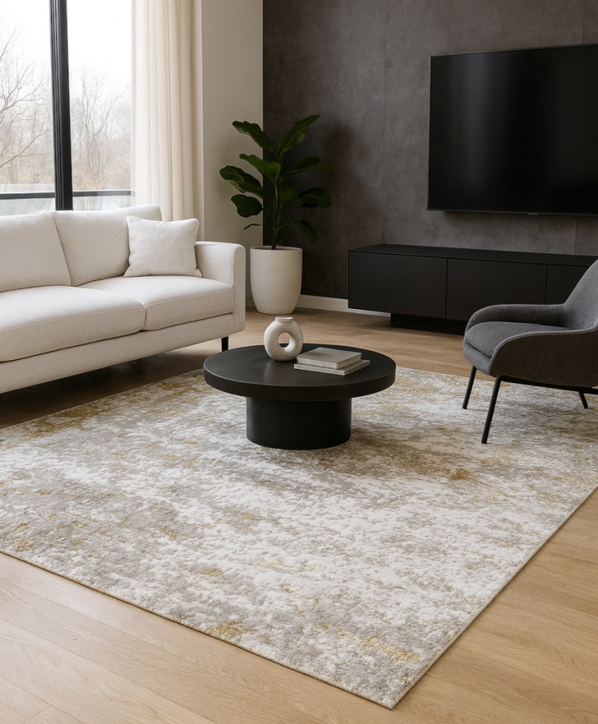 Modern szőnyeg Marble 443 (Gold) 80x150cm Krém-Arany