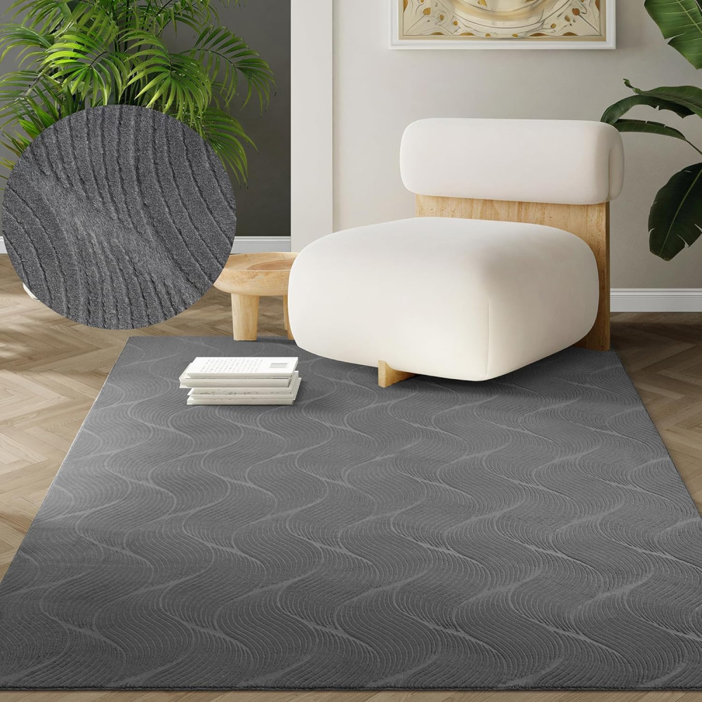 Modern szőnyeg Rio 3D Orla (Antracit) 240x330cm Sötét Szürke