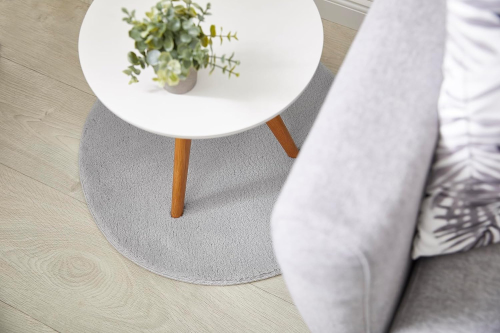 Modern szőnyeg Palm Plüss (Light Grey) Kerek 80cm Világos Szürke