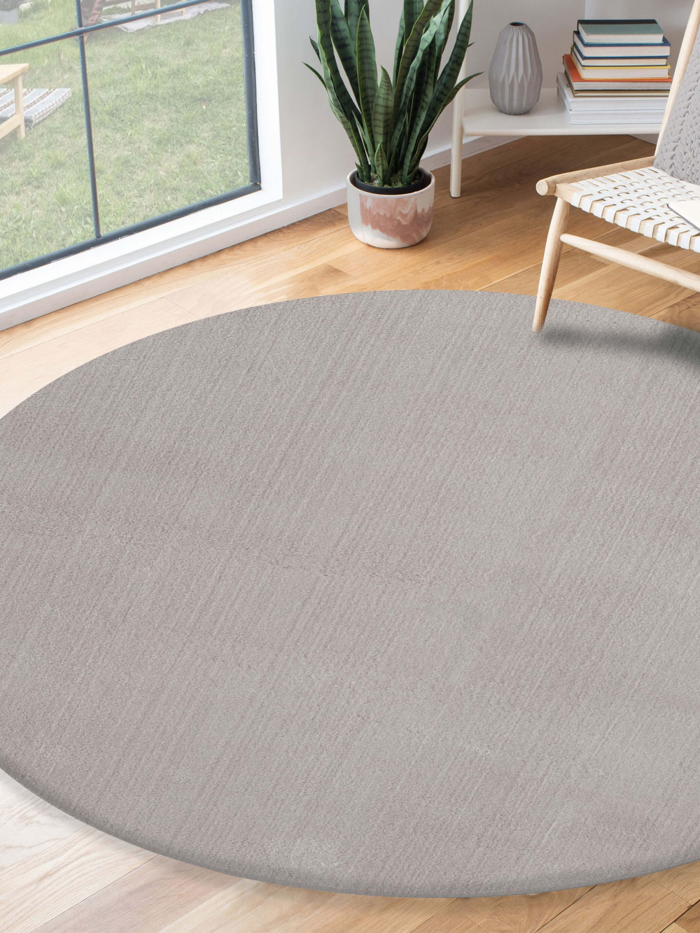 Modern szőnyeg Palm Plüss (Send) Kerek 80cm Homok