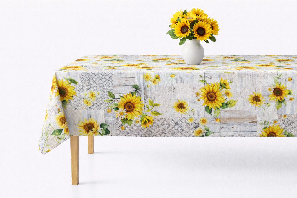 Asztalterítő Teflonbevonatú Napraforgó Sárga 200x140cm
