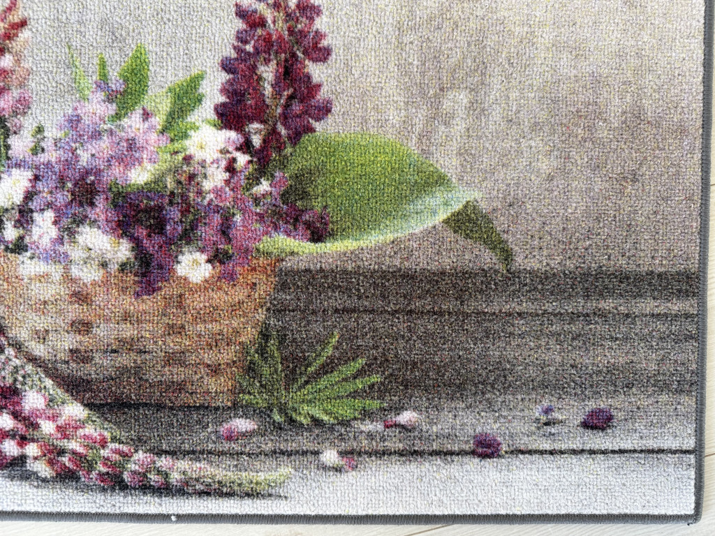 Belépő làbtörlő gumis díszvirág kosaras 50x80cm