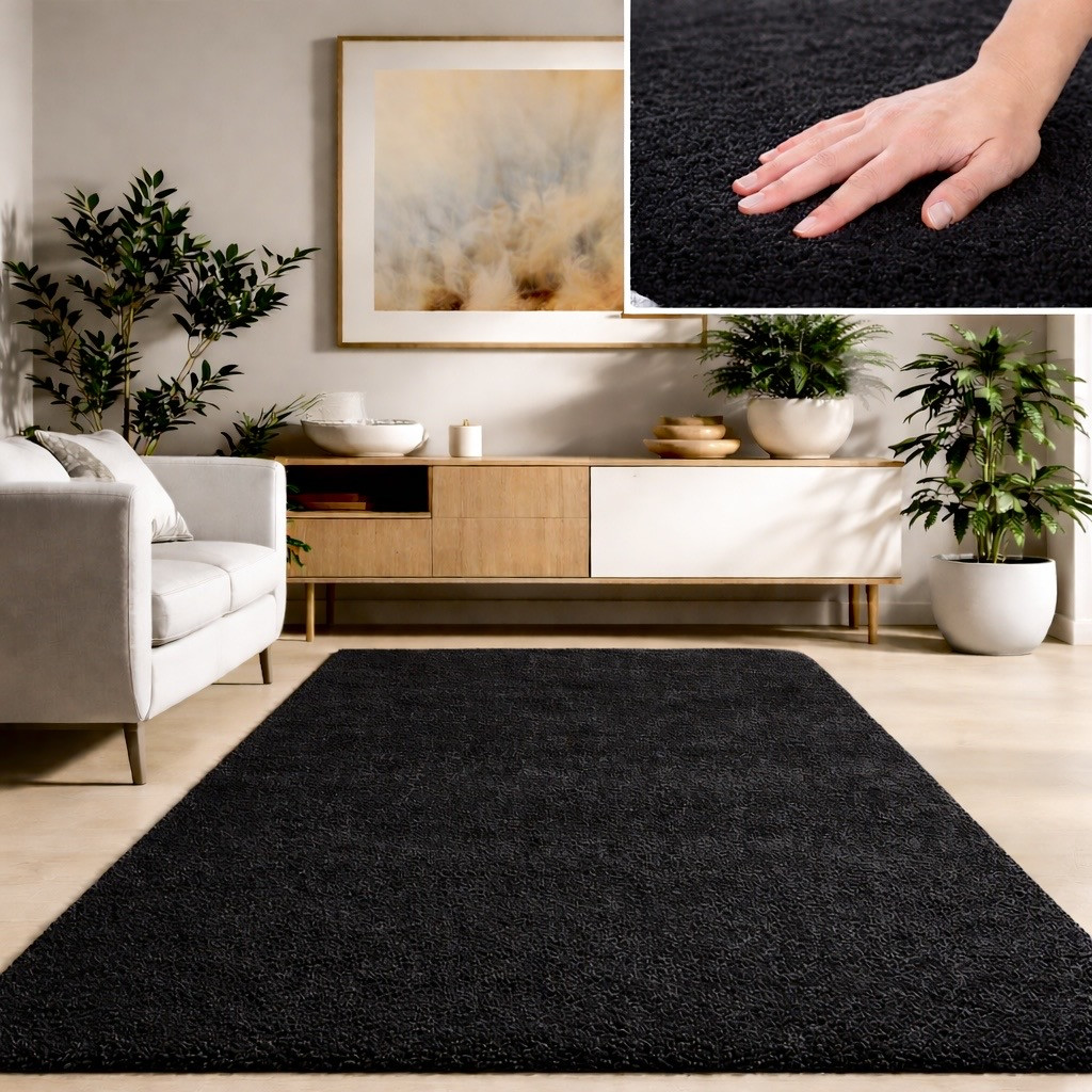 Modern szőnyeg Industrial Lux (Black) 200x290cm Fekete