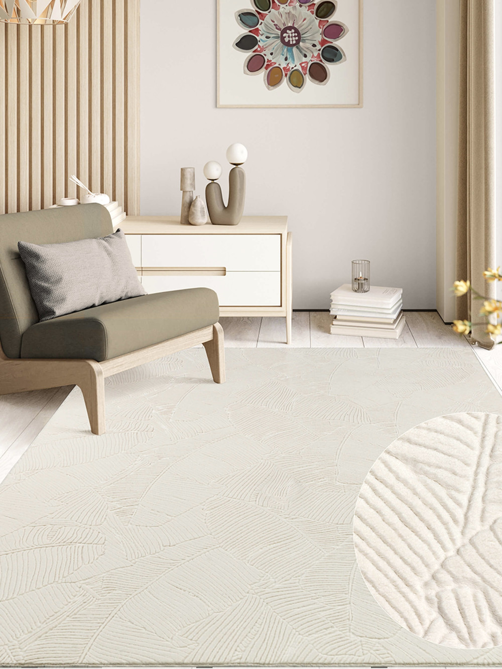 Modern szőnyeg Rio 3D Garden (Cream) 150x220cm Krém
